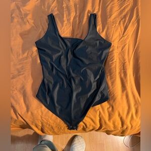 Black thong bodysuit